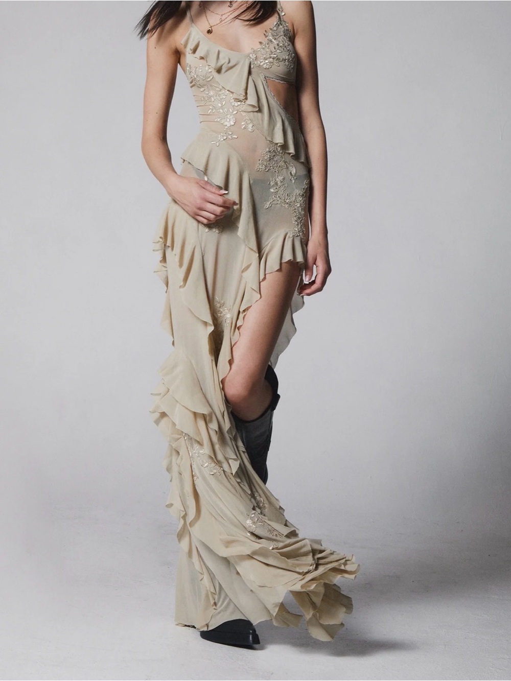 REBEL MON AMOUR MAXI DRESS - Taupe XS